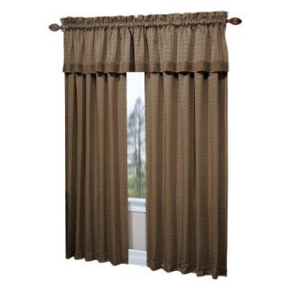 Sherwood 18 in. L Brown Tailored Valance with 3 in. Suede Border SHE5218BR