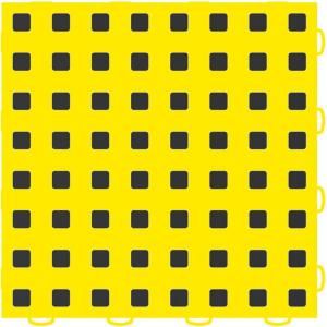 WeatherTech TechFloor 12 in. x 12 in. Yellow/Black Vinyl Flooring Tiles (Quantity of 10) 51T1212 YL BK