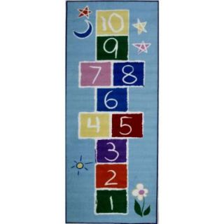 LA Rug Inc. Fun Time Primary Hopscotch Multi Colored 19 in. x 29 in. Area Rug FT 191 1929