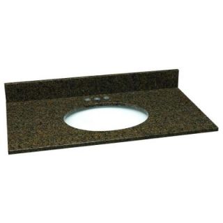 Design House 49 in. W Granite Vanity Top in Tropical Brown with White Bowl and 4 in. Faucet Spread 552372