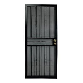 First Alert Venetian 36 in. x 80 in. Steel Black Security Door 681FA36X80