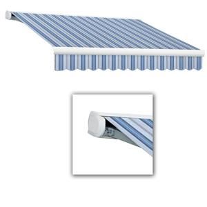 AWNTECH 18 ft. Key West Full Cassette Manual Retractable Awning (120 in. Projection) in Blue Multi KWM18 153 BBGW