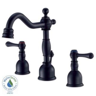 Danze Opulence 4 in. Minispread 2 Handle High Arc Bathroom Faucet in Satin Black D303057BS