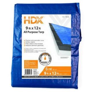 HDX 9 ft. x 12 ft. Blue Polyethylene General Purpose Tarp BF0912