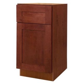 Home Decorators Collection Assembled 15x28.5x21 in. Desk Height Base Cabinet with Single Door in Kingsbridge Cabernet DDO15R KCB