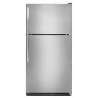 Whirlpool 20.6 cu. ft. Top Freezer Refrigerator in Monochromatic Stainless Steel WRT311FZBM