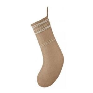 Home Decorators Collection 18.5 in. H Lace Cuff Glitter Burlap Stocking DISCONTINUED 1791610200