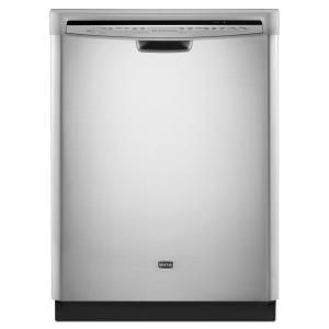Maytag JetClean Plus Front Control Dishwasher in Monochromatic Stainless Steel with Stainless Steel Tub and Steam Cleaning MDB7749SBM