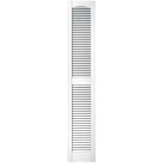 Builders Edge 12 in. x 67 in. Louvered Vinyl Exterior Shutters Pair in #117 Bright White 010120067117