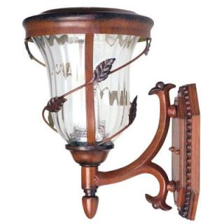 Gama Sonic Flora 12.5 in. Wall Mount Outdoor Antique Bronze 6 LEDs Solar Lamp GS 113W
