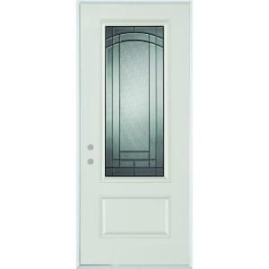 Stanley Doors Chatham 3/4 Lite 1 Panel Prefinished Steel Entry Door 1538E BN 32 R