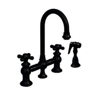Whitehaus 2 Handle Bar Faucet with Side Sprayer in Oil Rubbed Bronze WHKBCR3 9106 ORB
