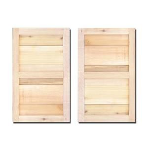 Design Craft MIllworks 12 in. x 25 in. Natural Cedar Board N Batten Porter Shutters Pair 420005