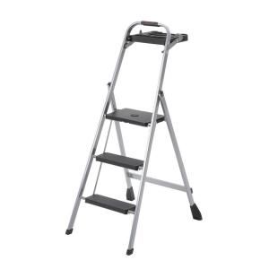Skinny Mini 3 Step Steel Stool Ladder with Project Tray HSP 3TG