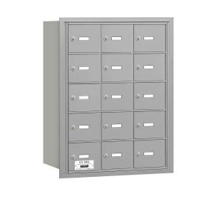 Salsbury Industries Aluminum USPS Access Rear Loading 4B Plus Horizontal Mailbox with 15A Doors 3615ARU