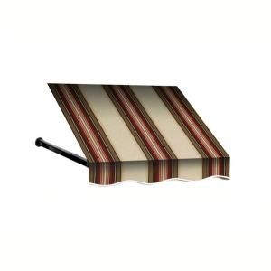 AWNTECH 12 ft. Dallas Retro Window/Entry Awning (44 in. H x 48 in. D) in Brown/TerraCotta CR34 12BRTER