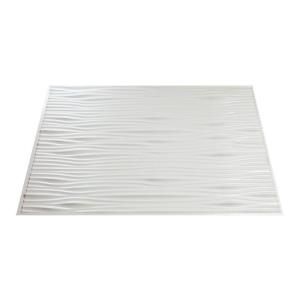Fasade Waves 18 in. x 24 in. Gloss White PVC Backsplash B65 00