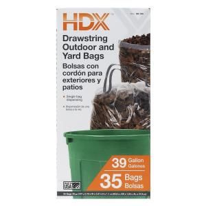 HDX 39 gal. Clear Outdoor/Yard Trash Bag (35 Count) HDX 960296