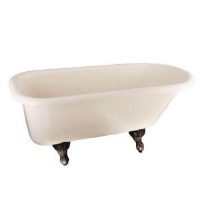 5 ft. Acrylic Oil Rubbed Bronze Ball and Claw Feet Roll Top Tub in Bisque ATR60 BQ ORB