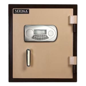MESA 1.3 cu. ft. U.L. Classified All Steel Fire Safe with Electronic Lock and Interior Light in 2 Tone Brown and Tan MF53E