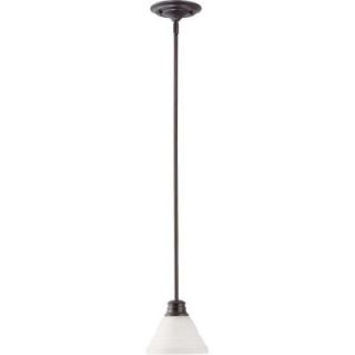Glomar Empire 1 Light Mini Pendant with Frosted White Glass Finished in Mahogany Mahogany Bronze HD 3172