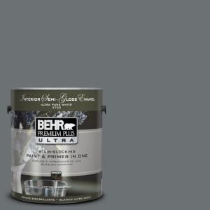 BEHR Premium Plus Ultra 1 gal. #UL260 21 Antique Tin Interior Semi Gloss Enamel Paint 375301