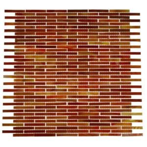 Splashback Tile Glass 12 in. x 12 in. x 8 mm Mosaic Floor and Wall Tile MATCHSTIX FIRE