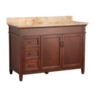 Ashburn 49 in. W x 22 in. D Vanity in Mahogany with Vanity Top and Stone effects in Tuscan Sun ASGASETS4922D