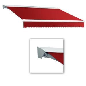 AWNTECH 12 ft. LX Destin with Hood Manual Retractable Acrylic Awning (120 in. Projection) in Red DM12 35 R