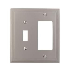 Amerelle Steps 1 Toggle 1 Decorator Wall Plate   Nickel DISCONTINUED 84TRN