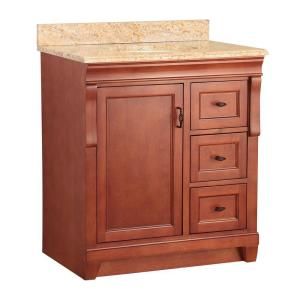 Foremost Naples 31 W x 22 in. D Vanity in Warm Cinnamon and Vanity Top with Stone effects in Tuscan Sun NACASETS3122D