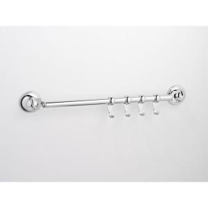 EverLoc 20 in. Towel Rail with Hooks in Chrome with Suction Cup Application DISCONTINUED EL 10265