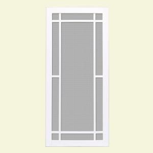 Unique Home Designs Napa 36 in. x 80 in. White Outswing Vinyl Hinged Screen Door ISHV710036WHT