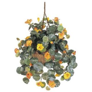 Nearly Natural Nasturtium Hanging Basket Silk Plant 6025