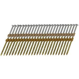 Hitachi 3 in. x 0.131 in. Full Round Head Electro Galvanized Plastic Strip Framing Nails (4,000 Pack) 10115