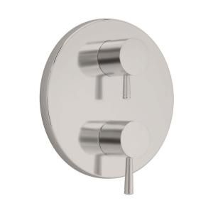 American Standard Serin 2 Handle Thermostat Valve Trim Kit in Satin Nickel with Separate Volume Control (Valve Not Included) T064.740.295
