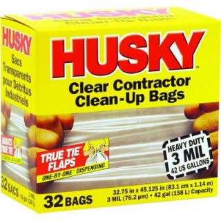 Husky 42 gal. Clean Contractor Trash Bags (32 Count) HC42WC032C