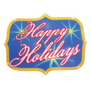 Brite Star Battery Operated 16 in. Happy Holidays LED Light Show Sign 48 210 00