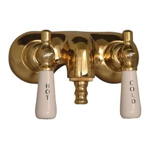 Pegasus 2 Handle Claw Foot Tub Faucet without Hand Shower with Old Style Spigot in Polished Brass 4051 PL PB