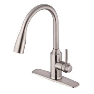 Glacier Bay Invee 8 in. Single Handle Top Mount Pull Down Sprayer Kitchen Faucet in Stainless Steel Finish FP4A4080SS