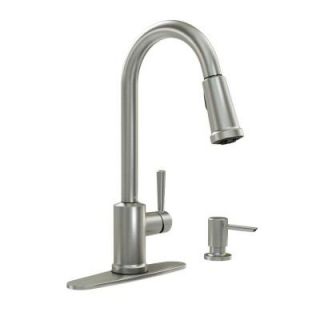 MOEN Indi Single Handle Pull Down Sprayer Kitchen Faucet Featuring Microban Protection in Spot Resist Stainless 87090MSRS