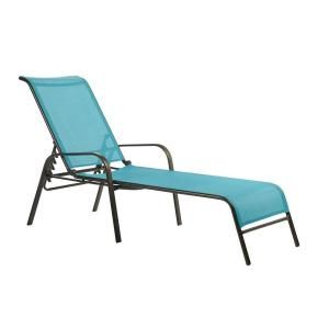 Home Decorators Collection Patio Sling Chaise Lounger in Blue (Set of 2) DISCONTINUED 0876500310