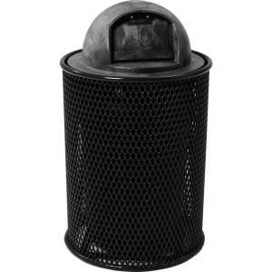 32 gal. Park Black Trash Can with Dome Lid HD D003RLLD BK