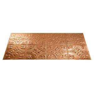 Fasade Traditional 2   2 ft. x 4 ft. Polished Copper Glue up Ceiling Tile G51 25