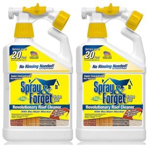 Spray & Forget 32 oz. Super Concentrated Non Refillable Roof and Exterior Surface Cleaner with Hose Sprayer (2 Pack) SFSRC 2Q
