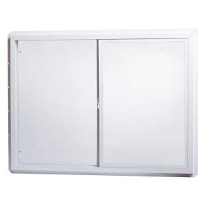 TAFCO WINDOWS Vinyl Utility Right Hand Slider Windows, 48 in. x 36 in., White, with Single Glass with Screen VUS4836OP