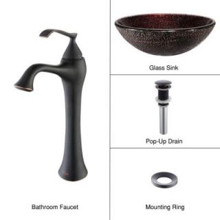 KRAUS Vessel Sink in Callisto with Ventus Faucet in Oil Rubbed Bronze C GV 570 12mm 15000ORB