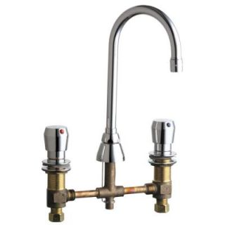 Chicago Faucets 8 in. 2 Handle Mid Arc Bathroom Faucet in Chrome 786 E3 665ABCP