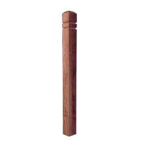 4 1/2 ft. x 4 in. x 4 in. Double V Groove Redwood Post 145821
