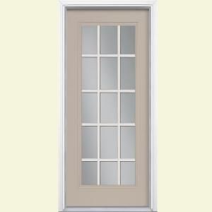 Masonite 72 in. x 80 in. Canyon View Prehung Right Hand Inswing 15 Lite Steel Patio Door with Brickmold 32098